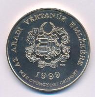 Bognár György (1944-) 1999. "MÉE Gyöngyösi Csoport - Aradi Vértanúk / Kiss Ernő" kétoldalas, jelzett Ag emlékérem kapszulában (34,50g/0.640/42,5 mm) T:UNC Adamo GS17