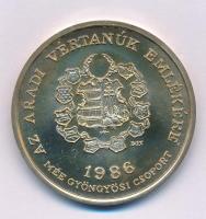 Bognár György (1944-) 1986. "MÉE Gyöngyösi Csoport - Aradi Vértanúk / Damjanich János" kétoldalas, jelzett Ag emlékérem kapszulában (34,50g/0.640/42,5 mm) T:UNC, patina Adamo GS4