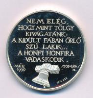 Horváth László (1951-) / Nagy Lajos (1949-) 1990. "Batthyány Lajos A Magyar Nép Mártírja 1807-1849 - MÉE" kétoldalas, jelzett Ag emlékérem kapszulában (34,50g/0.835/42,5mm) T:PP, kis patina Adamo BP33