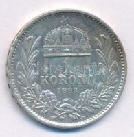 1893KB 1K Ag "Ferenc József" T:VF patina Adamo K5