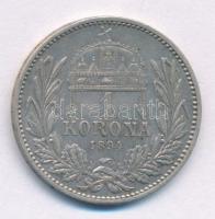 1894KB 1K Ag "Ferenc József" T:VF patina Adamo K5