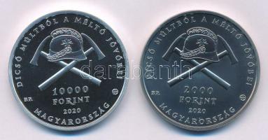 2020. 2000Ft Cu-Ni "150 éves a szervezett Magyar Tűzoltóság" kapszulában + 10.000Ft Ag "150 éves a szervezett Magyar Tűzoltóság" kapszulában T:PP Adamo EM394, EM395