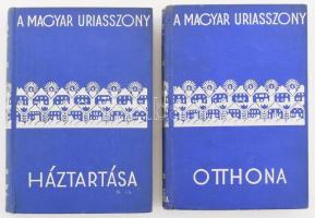 2 kötet a Magyar Asszonyok könyve sorozatból: Szegedy-Maszák Aladárné - Stumpf Károlyné (szerk.): A magyar úriasszony háztartása. Bp., 1934, Magyar Asszonyok Nemzeti Szövetsége. 3. kiadás. Kiadói egészvászon kötés, gerincen és borítón apró kopásnyomokkal. + Szegedy-Maszák Aladárné - Stumpf Károlyné (szerk.): Az otthon kultúrája. Bp., 1934, Magyar Asszonyok Nemzeti Szövetsége. Kiadói egészvászon kötés, gerincen és borítón apró kopásnyomokkal, laza kötéssel.