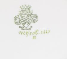 cca 1935 Porzellanfabrik Graf von Henneberg egyszemélyes reggeliző készlet, csésze alátéttel és dess...