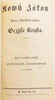 Novy Zákon Pána a Spasytele nasseho Gezjsse Krysta : dpet s welikau pilnosti prehlidnuty, ponapraeny a nowe wydany. Hozzákötve: Cely (?) Zaltar Kra'le a proroka Dawida (...) Kyseku [Kőszeg], 1841, Reichard Károly Nyomda. 275+74 p. Korabeli egészbőr-kötésben, gerincen és borítón kopásnyomokkal, színezett lapélekkel.