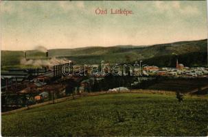 1926 Ózd, látkép, vasgyár (vágott / cut)