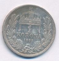 1895KB 1K Ag "Ferenc József" T:VF,F patina Adamo K5