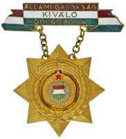 DN(~1960-1980) "Állami Gazdaság Kiváló Dolgozója" Kádár-címeres, zománcozott bronz kitüntetés T:AU