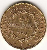 Franciaország 1895 20Fr 6,4516g arany T:2   aranyáron !