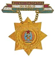 DN (~1950) "Állami Gazdaság Kiváló Dolgozója" Rákosi-címeres, zománcozott bronz kitüntetés T:XF, pici zománc kopás