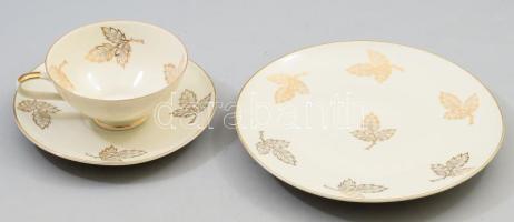 Bavaria vintage egyszemélyes reggeliző készlet, csésze alátéttel és desszertes tányér. Jelzett, hibátlan, d: 20 cm