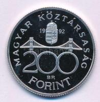 1992. 200Ft Ag "MNB" kapszulában T:PP patina Adamo F13