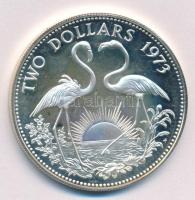 Bahamák 1976. 2D Ag "II. Erzsébet / Flamingók" T:AU (eredetileg PP) Bahamas 1976. 2 Dollars Ag "Elizabeth II / Flamingos" C:AU (originally PP) Krause KM#66a
