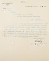 48 db levél dr. Pándy Kálmán elmeorvos, ideggyógyásznak küldve, közte főispán, államtitkár által írt...