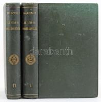 Marczali Henrik: Az 1790/1-diki országgyűlés. I-II. köt. A MTA Könyvkiadó Vállalata. Új folyam, LXX-LXXI. köt. 1905-1907. Cyclus. Bp., 1907, MTA (Hornyánszky-ny.), VII+(1)+393+(3) p.; 2 sztl. lev.+ 382+(2) p. Kiadói aranyozott egészvászon-kötés, Müller-kötés, kissé foltos borítóval, helyenként kissé foltos lapokkal, tulajdonosi névbejegyzéssel.