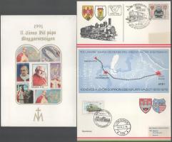 Pápalátogatás bélyegcsomag, GYSEV emléklap, ausztrál díjjegyesek, vegyes bélyegek