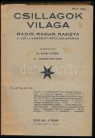 1947-1949 Kolligátum a Csillagok Világa c. csillagászati folyóirat számaiból (9 db egybekötve). Fele...
