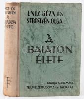 Entz Géza - Sebestyén Olga: A Balaton élete. Bp., 1942, Kir. M. Természettudományi Társulat, VIII+366 p.+ XLIV (fekete-fehér fotók) t. Kiadói félvászon-kötés, nagyrészt jó állapotban, kissé foltos gerinccel.