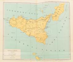 Erődi Béla: Utazásom Sicilia és Malta szigetén Bp., (1896.) Lampel Róbert. (8)+217+(2)p.+1 színes, k...