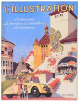 1937 L'Illustration L'Automobile, Le tourisme a l'exposition. Francia nyelven. Rendkívül gazdag színes és fekete-fehér képanyaggal, többek közt André Steiner (1901?1978) magyar származású francia fényképész fotóival. Kiadói papírkötésben, kissé sérült gerinccel, néhány kevés lap sérült.