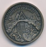 1960-1970 k. "Selmecbányai Bányászati Akadémia - bányaművelés" Matthäus Donner emlékérméjének utánverete, ezüstpatinázott bronz jutalomérem. "METALLI FODINARUM CULTURAE STUDIUM PRAEMIAT / MAR THERESIA PIA AUG FEL REI METALLURG RESTAURATRIX" (45mm) T:XF