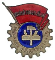 1952. "Kisipari Szövetkezetek Kiváló Dolgozója" zománcozott fém jelvény, hátoldalán "155" sorszámmal T:AU, pótolt tű