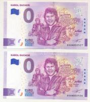 Szlovákia 2025. 0E "Karol Duchon" szuvenír bankjegy (2x) sorszámkövető T:UNC Slovakia 2025. 0 Euro "Karol Duchoň" souvenir banknote (2x) consecutive serials C:UNC