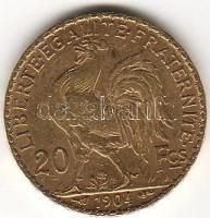 Franciaország 1904 20Fr 6,4516g arany T:2   aranyáron !
