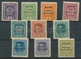 Ausztria Knittelfeld helyi kiadás 1918 10 érték (** MI EUR 500.-) garancia nélkül / no guarantee