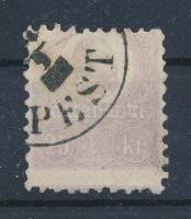 1871 Kőnyomat 25kr képbe fogazott bélyeg "PEST" elvékonyodás / thin paper Certificate: Barabássy