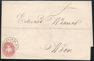 1866 5kr on cover "PESTH LEOPOLDSTADT" - Wien, 1866 5kr levélen "PESTH LEOPOLDSTADT" - Wien