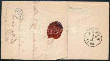 1864 10kr látványos elfogazással levélen "SZENTES" - Pest 1864 10kr with shifted perforati...