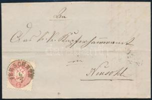 1866 5kr teljes tartalmú levélen "VERSCHETZ" - "NEUSOHL", 1866 5kr on cover with full content "VERSCHETZ" - "NEUSOHL"