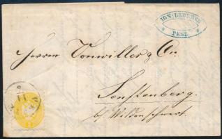 1864 2kr on printed matter "PESTH" - Senftenberg, 1864 2kr nyomtatványon "PESTH" - Senftenberg