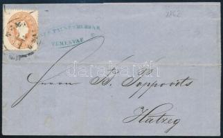 1862 10kr on cover "TEMESVÁR" - Hatzeg, 1862 10kr levélen "TEMESVÁR" - Hatzeg