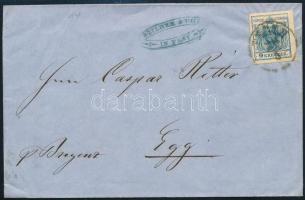 1858 9kr MP III b on cover "PESTH" + Egg, 1858 9kr MP III b levélen "PESTH" + Egg