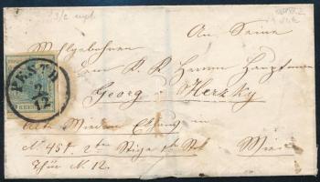 1852 9kr HP II on cover "PESTH" + Wien, 1852 9kr HP II levélen "PESTH" + Wien