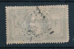 Franciaország 1869 Mi 32 (Mi EUR 1.000.-) elvékonyodás, foghibák / thin paper, perf. fault