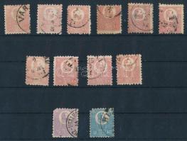 1871 Kőnyomat 12 db vegyes minőségű bélyeg
