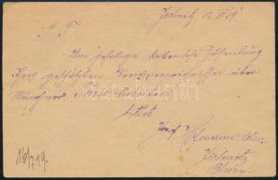 1919 Díjkiegészített felülnyomott díjjegyes levelezőlap "JECHNITZ" Bécsbe