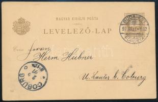 1897 Díjjegyes milleniumi képeslap Németországba