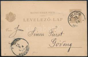 1896 Díjjegyes milleniumi képeslap "HOLICS LEVÉLPOSTA" - Göding