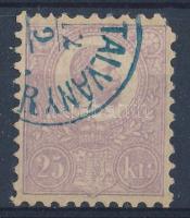 1871 Kőnyomat 25kr ibolya centrált friss darab (60.000) sarokfog hiány / missing corner