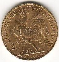 Franciaország 1905 20Fr 6,4516g arany T:2   aranyáron !