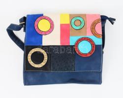 Bohém stílusú női táska, műbőr, újszerű, 29x30 cm