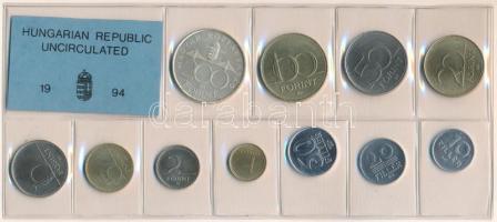 1994. 10f-200Ft (11xklf) forgalmi sor fóliatokban, benne 1994. 200Ft Ag "Deák" T:UNC