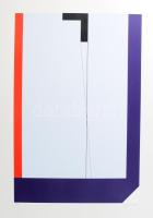 Konok Tamás (1930-): Konstruktivista kompozíció, 2005. Szitanyomat, karton, jelzett. Számozott: X/169. 60×40 cm