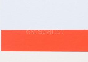 Konok Tamás (1930-): Konstruktivista kompozíció, 2005. Szitanyomat, karton, jelzett. Számozott: X/16...