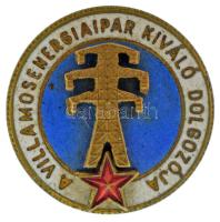 DN "A Villamosenergiaipar Kiváló Dolgozója" zománcozott bronz jelvény (18mm) T:AU