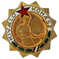 1953. "Kiváló Kohász" zománcozott kitüntető lemezjelvény (34mm) T:AU